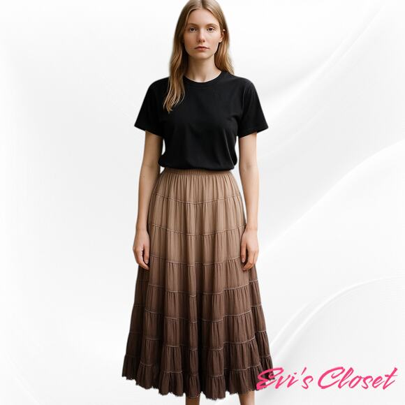 F & 2 Vintage UK Made Ombre Midi Rose BOHO Size S - Picture 1 of 8